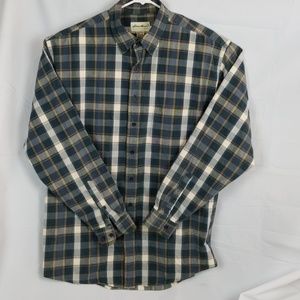 Eddie Bauer long sleeved plaid flannel weight shir